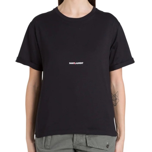 Saint Laurent Logo T-Shirt in Red Size XS - Picture 4 of 6